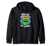 Mexican Cactus Funny Cinco de Mayo Relax Gringo I'm Legal Felpa con Cappuccio
