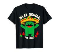 Mexican Cactus Funny Cinco de Mayo Relax Gringo I'm Legal Maglietta