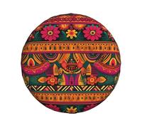 Mexican Folk Art Boho Copriruota Antipolvere Ruota di Scorta Coperture Premium Copriruota Auto di Scorta per SUV Veicoli Automobile 16inch