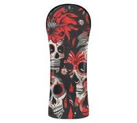 Mexican of The Dead White Skull Flowers Golf Headcovers - Copritesta per mazze da golf, con etichette numeriche, per protezione del conducente per carro de golf