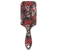 Mexican Of The Dead White Skull Flowers spazzola liscia per capelli sani Progettato bagnato asciutto spazzola per capelli sottili con manico ergonomico cepillo para cabello