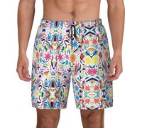 Mexican Otomi Animals - Costume da bagno da uomo, estivo, con tasche, stile casual, per surf, passeggiate, escursionismo, hawaiano, Nero , XXL