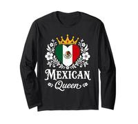 Mexican Queen Mexico Flag Proud Mexican Woman Maglia a Manica