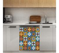 Mexican Talavera - Calamita per lavastoviglie, motivo mandala etnico magnetico decorativo per frigorifero, cucina, porta, adesivo magnetico, 58,4 x 66 cm