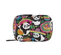 Mexico Cinco De Mayo Pandas - Borse per pillole da viaggio dai colori vivaci con scomparti rimovibili, pratico organizer da viaggio per borsa