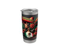 Mexico Flag Mexican Hispanic Siesta Pride Viva México Women Bicchiere termico in acciaio inox doppia parete