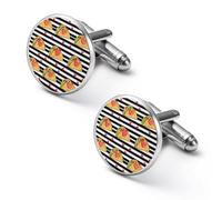 Mexico Love - Gemelli da uomo a righe bianche e nere, personalizzabili, classici, per camicia da matrimonio, idea regalo, 1,8 cm 2 cm, 1.7cm, Metallo