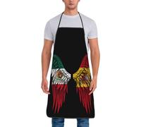Mexico Mexican And Spain Spanish Flag Wing Unisex Grembiule Impermeabile Grembiuli da Chef Lavabile in Lavatrice Grembiule da Cucina per Pittura Cottura Giardinaggio