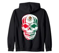 Mexico Skull Patriotic Mexican Aztec Day of the Dead Felpa con Cappuccio