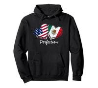 Mexico USA Flag T Shirt Cuore messicano americano Felpa con Cappuccio