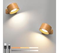 Mexllex Lampada da parete a LED, applique da parete interna, camera da letto, porta di ricarica USB, controllo tattile 3 livelli di luminosità, temperatura di 3 colori, luci girevole