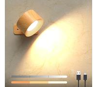 Mexllex Lampada da parete a LED, applique da parete interna, camera da letto, porta di ricarica USB, controllo tattile 3 livelli di luminosità, temperatura di 3 colori, luci girevole