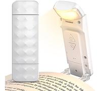Mexllex Luce per Lettura Libri a Letto, lampada Libro a LED Portatile con clip, 3 Colori Ambra e 5 Luminosità Regolabili, Lampada Lettura Ricaricabile USB, Perfetta per Amanti dei Libri