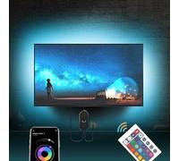 Mexllex Retroilluminazione a LED per TV, 55-75 pollici, striscia LED da 4 m, con app Bluetooth Smart LED, controllabile, USB, illuminazione a LED retroilluminazione, TV Musicsync