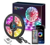 Mexllex Striscia LED 15 Metri, LED Strisce RGB con Telecomando, App Controllato, Cambia Colore con la Musica, Adatto per Interni, Camera da Letto, Decorazioni per Feste e per Casa