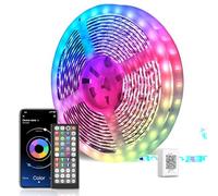 Mexllex Striscia LED 30 Metri, Bluetooth RGB Led Camera con Telecomando, App Controllato, Cambia Colore con la Musica, Luci LED Colorate per Casa, Decorazioni, Cucina, Bar, Festa