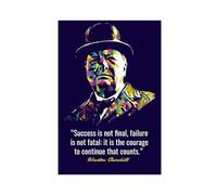 MExmeb Poster su tela con citazione di Winston Churchill 2, decorazione per camera da letto, sport, ufficio, stanza, regalo, senza cornice, 30 x 45 cm
