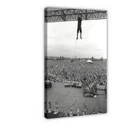MExmeb Poster su tela con Eddie Vedder, Pearl Jam, Drop in The Park, Seattle, 1992, decorazione per camera da letto, ufficio, camera da letto, regalo, con cornice, 60 x 90 cm