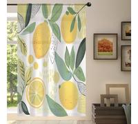 Mexpekil 1 pannello tenda trasparente con motivo limoni di frutta, tende semi-velate con tasca per asta, per soggiorno, camera da letto, ufficio, finestra, in voile, 140 x 198 cm