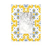 Mexpekil 4x6 Cornici Giallo Blu Modello Marocchino 6x4 Cornice Foto In Legno Parete Da Tavolo Collage Cornice Della Decorazione Della Casa Regali