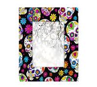 Mexpekil 5x7 Cornici Messicano Sugar Skull Floreale 7x5 Cornice Foto In Legno Parete Da Tavolo Collage Cornice Per La Casa Decor Regali