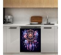 Mexpekil Acchiappasogni viola con calamita per lavastoviglie, 53 x 66 cm, adesivo decorativo per lavastoviglie per porta d'ingresso, impermeabile, pannello magnetico per elettrodomestici da cucina