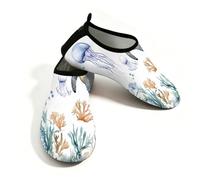 Mexpekil Acquerello Ocean Turtle Coral Meduse Scarpe da Acqua per Donne Uomini Quick Dry Antiscivolo Scarpe Aqua A Piedi Nudi, Acquerello Ocean Turtle Coral Medusa, 40/40.5 EU