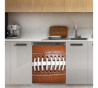 Mexpekil Adesivo decorativo per lavastoviglie con lacci del football americano, 53 x 66 cm, adesivo decorativo per lavastoviglie per porta d'ingresso, impermeabile, adesivo magnetico per pannello