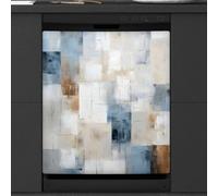 Mexpekil Adesivo decorativo per lavastoviglie con magnete astratto 53 x 66 cm, adesivo decorativo per lavapiatti per porta d'ingresso, impermeabile, per pannello elettrodomestico da cucina
