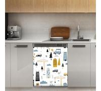 Mexpekil Adesivo decorativo per lavastoviglie con magnete per la porta d'ingresso, impermeabile, per pannello di elettrodomestici da cucina, 53 x 66 cm, decalcomania magnetica