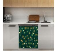 Mexpekil Adesivo decorativo per lavastoviglie con magnete per lampada di Natale, 53 x 66 cm, adesivo decorativo per lavastoviglie per porta d'ingresso, impermeabile, pannello elettrodomestico da