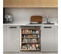 Mexpekil Adesivo decorativo per lavastoviglie con magnete per libreria, stile vintage, 53 x 66 cm, adesivo decorativo per lavapiatti per porta d'ingresso, impermeabile, pannello magnetico per