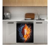 Mexpekil Adesivo decorativo per lavastoviglie, motivo: football americano, 53,3 x 66 cm, adesivo decorativo per lavastoviglie per porta d'ingresso, impermeabile, per pannello elettrodomestico da