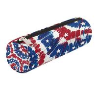Mexpekil American 4th of July - Astuccio cilindrico rotondo per matite e matite con motivo tie-dye, per bambini, ragazzi, ragazze, organizer per articoli scolastici