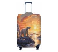 Mexpekil Animal Polar Bear Canadian Arctic Sunset - Copertura per bagagli da 45,7 a 53,3 cm, custodia per trolley da viaggio, antigraffio, antipolvere, elastica, protezione per bagagli per viaggi in