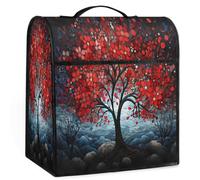 Mexpekil Art Red Tree Stand Mixer Cover 5-8 Quart Kitchen Appliance Dust Covers con manico superiore e tasche universale accessori decorativi per elettrodomestici da cucina