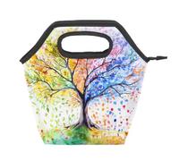 Mexpekil Art Spring Summer Fall Winter Tree Borsa termica riutilizzabile per il pranzo impermeabile a prova di perdite Tote per bambini adulti scuola ufficio picnic