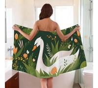 Mexpekil Asciugamano indossabile Erba Cigno Asciugamano da bagno Wrap per le donne, Accappatoio regolabile Asciugamano da spiaggia 150 x 80 cm