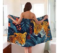 Mexpekil Asciugamano indossabile Foresta Leopardo Asciugamano da Bagno Wrap per le donne, Accappatoio Regolabile Asciugamano da Spiaggia 150x80cm
