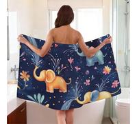 Mexpekil Asciugamano indossabile Graffiti Spray Elefante Asciugamano da bagno Wrap per le donne, Accappatoio regolabile Asciugamano da spiaggia 150 x 80 cm