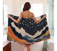 Mexpekil Asciugamano indossabile Line Art Paesaggio Asciugamano da bagno Wrap per le donne, accappatoio regolabile asciugamano da spiaggia 150 x 80 cm