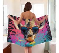 Mexpekil Asciugamano indossabile Rock Fan Sha Ice Giraffe Asciugamano da bagno Wrap per le donne, accappatoio regolabile asciugamano da spiaggia 150 x 80 cm