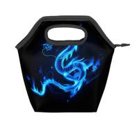 Mexpekil Astratto Blu Fuoco Drago Riutilizzabile Isolato Lunch Bag Impermeabile A Prova Di Perdite Lunch Tote per Bambini Adulti Scuola