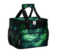 Mexpekil Astratto Cielo Verde Riutilizzabile Isolato Borse per il Pranzo per Donne Uomini Adulti Contenitore Termico Grande Riutilizzabile Cooler Lunch Tote Bag per Lavoro Picnic Attività all'aperto