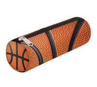 Mexpekil Astuccio arancione con motivo pallacanestro, per ragazze e ragazzi, astuccio per cancelleria, piccolo astuccio per la scuola, per studenti e ufficio