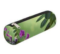 Mexpekil Astuccio cilindrico rotondo con candele giapponesi Zeb Orchidea, per bambini, ragazzi e ragazze, astuccio cilindrico per forniture scolastiche