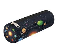 Mexpekil Astuccio cilindrico rotondo con pianeta del sistema solare, per bambini, ragazzi e ragazze, astuccio cilindrico per forniture scolastiche