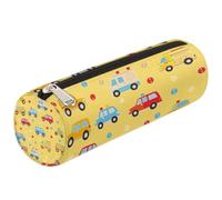 Mexpekil Astuccio cilindrico rotondo per penne e matite a forma di autobus con cartoni animati, per bambini, ragazzi, ragazze, organizer per articoli scolastici