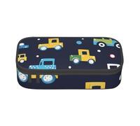 Mexpekil Astuccio colorato a pois per ragazze e ragazzi, astuccio per cancelleria con scomparti, borsa per forniture scolastiche per studenti e ufficio, Motivo colorato con auto e autobus, Taglia
