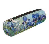 Mexpekil Astuccio con fiori di iris blu, per ragazze e ragazzi, astuccio per cancelleria, piccolo astuccio per la scuola, per studenti e ufficio